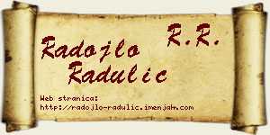 Radojlo Radulić vizit kartica